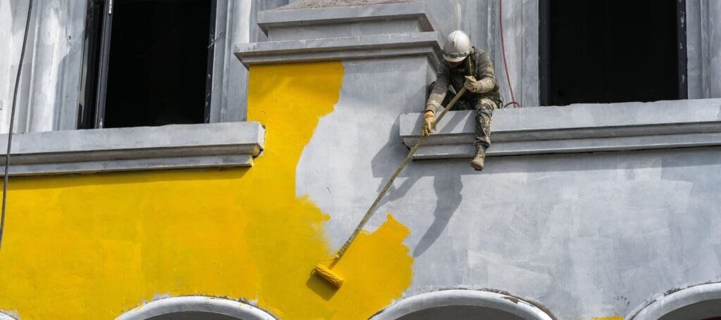 Exterior house being painted in Vancouver, BC