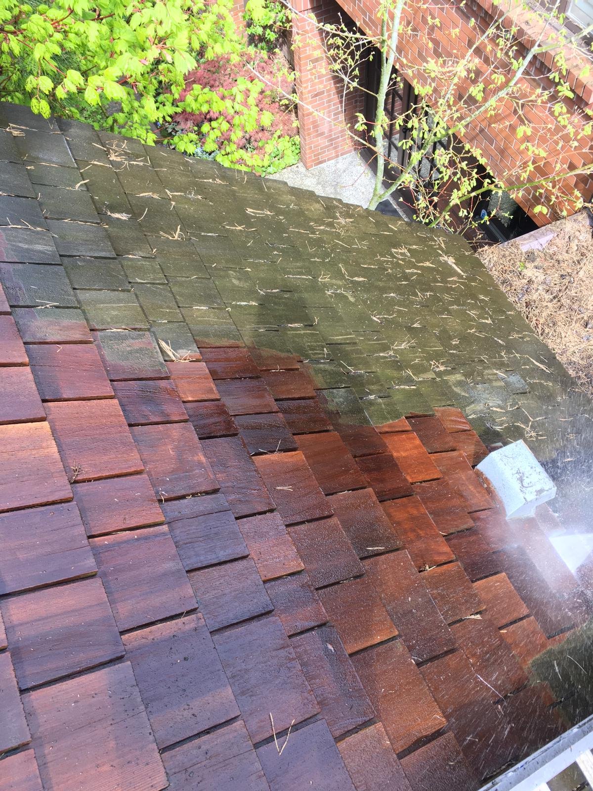 Cedar roof cleaning service in Vancouver