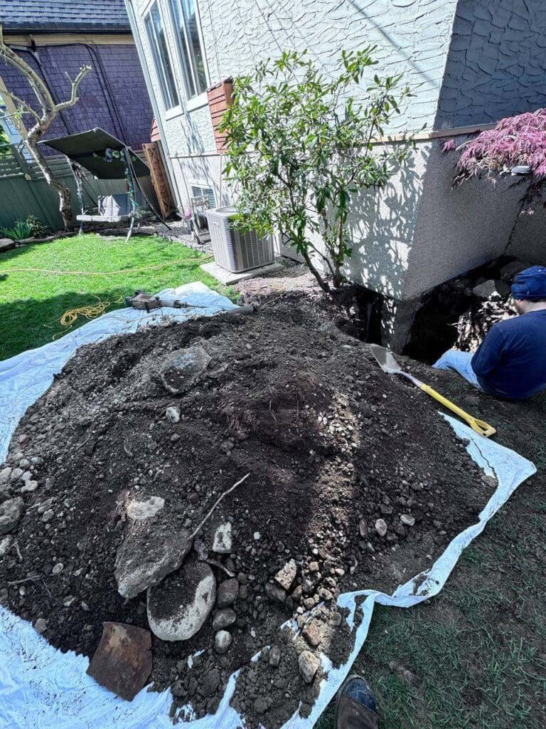 Large vertical foundation crack in Vancouver home