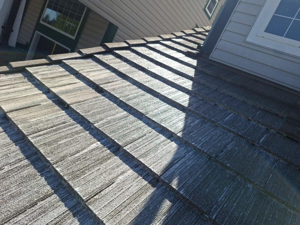 After roof cleaning , tile roof