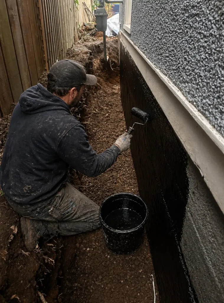 waterproofing burnaby handyman working