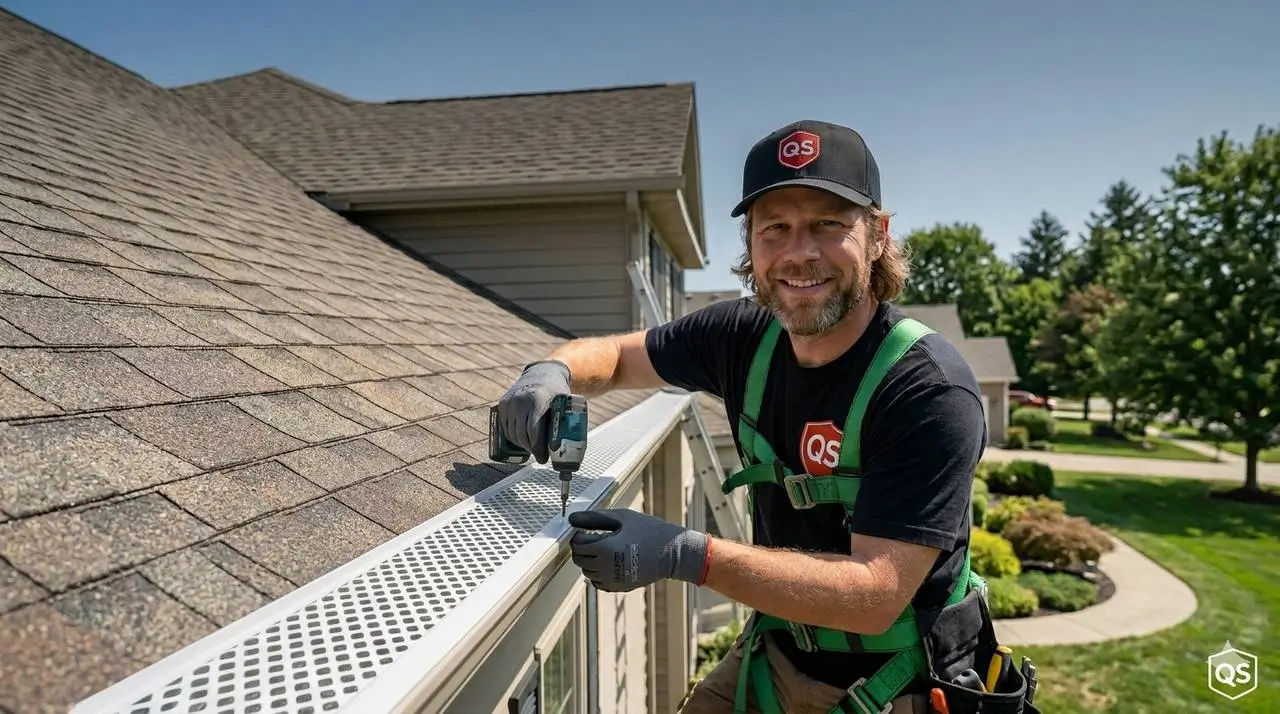 Gutter guard installation on a Vancouver home