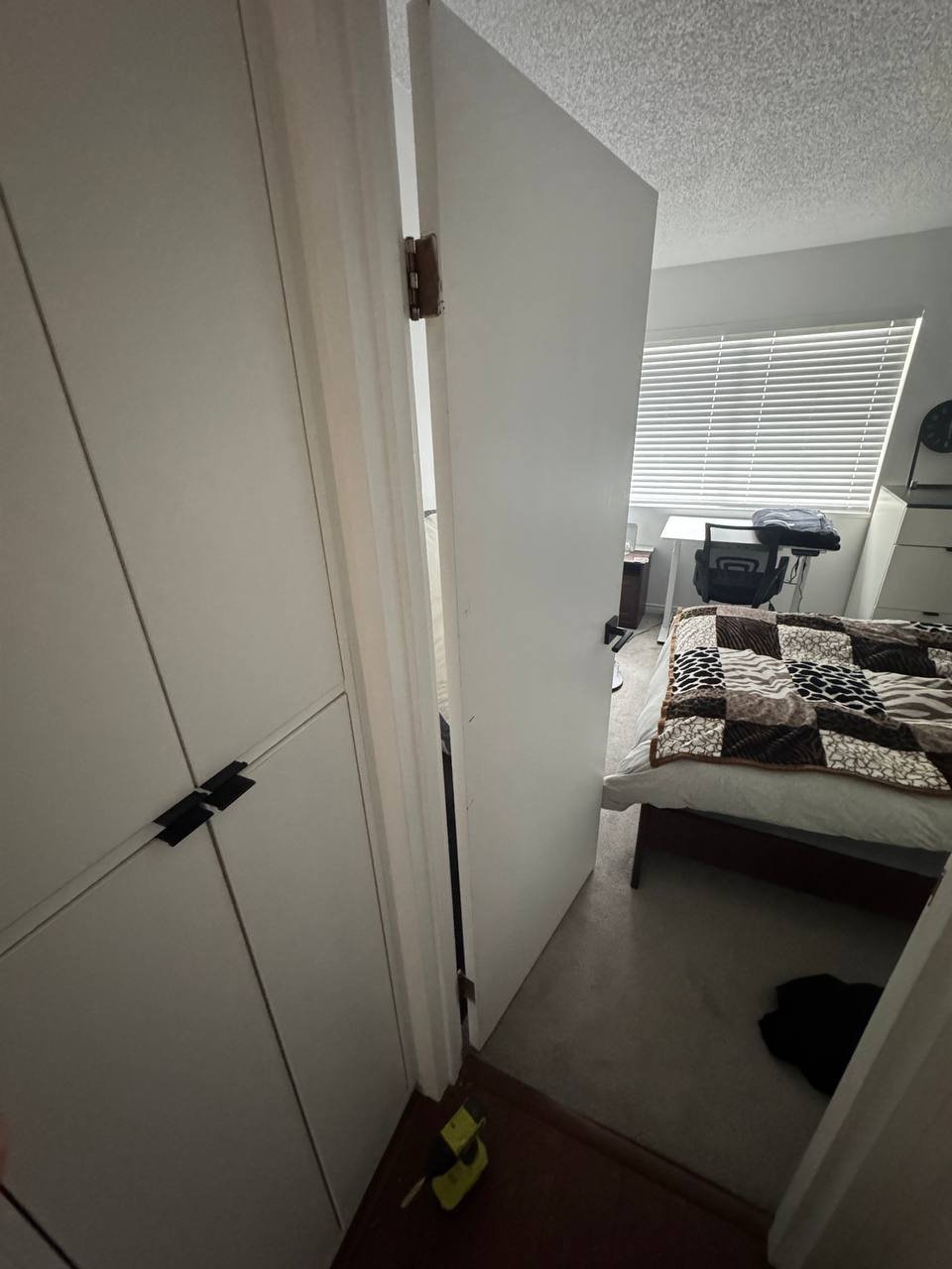 After door hinges repair in Burnaby showing newly repaired and tightened door hinges restoring proper door alignment and smooth operation