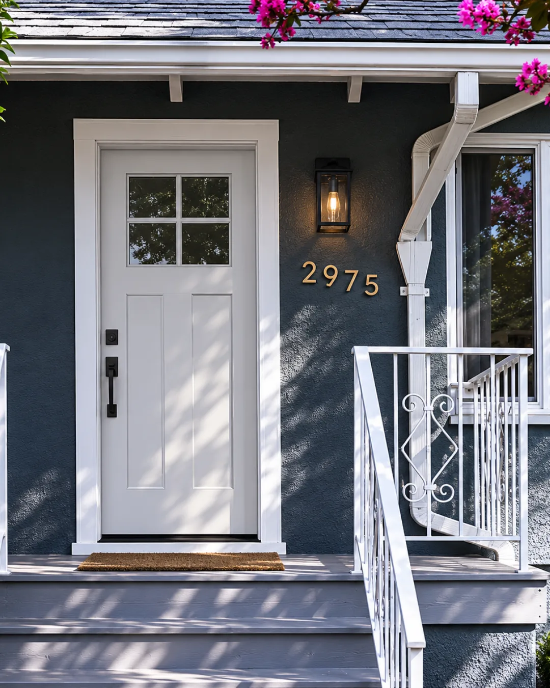 After new front door installation in Burnaby showing freshly installed modern front door with improved curb appeal and secure fit