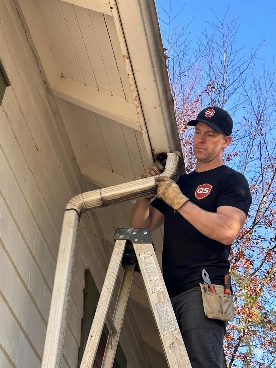 Quick Sidekick technician completing commercial and strata gutter repair in Vancouver
