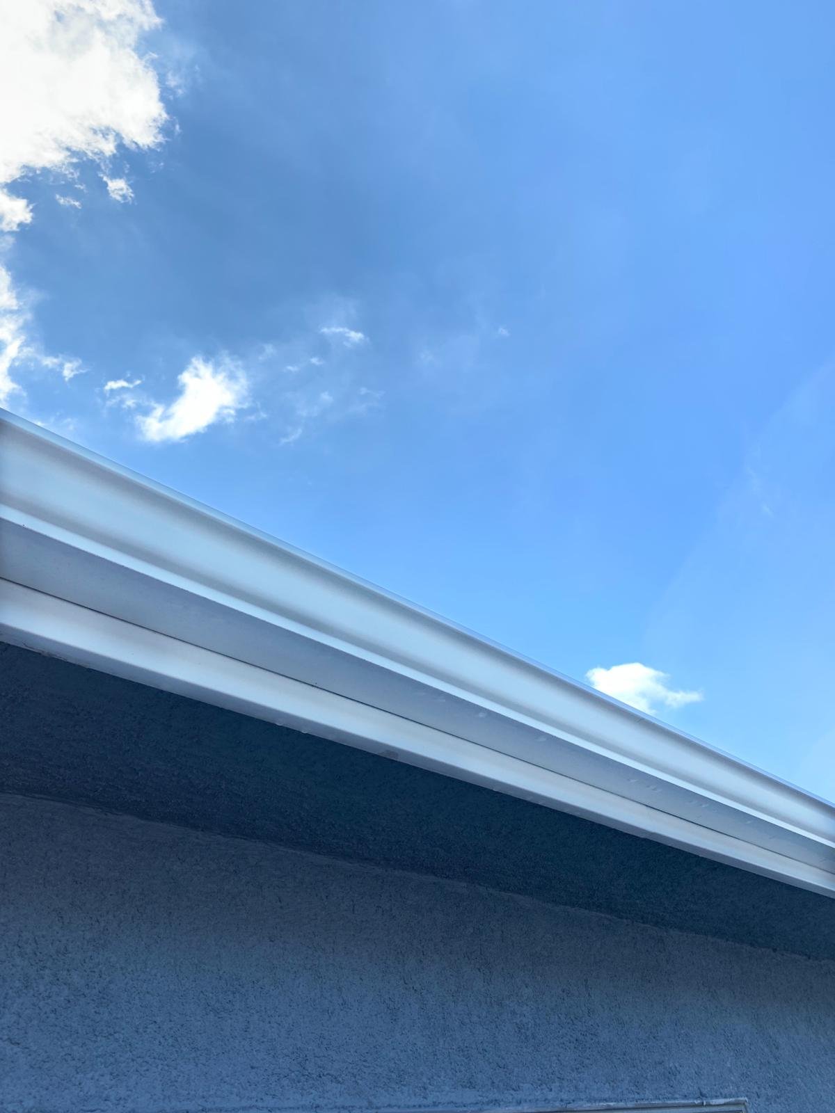 Exterior gutter after professional cleaning