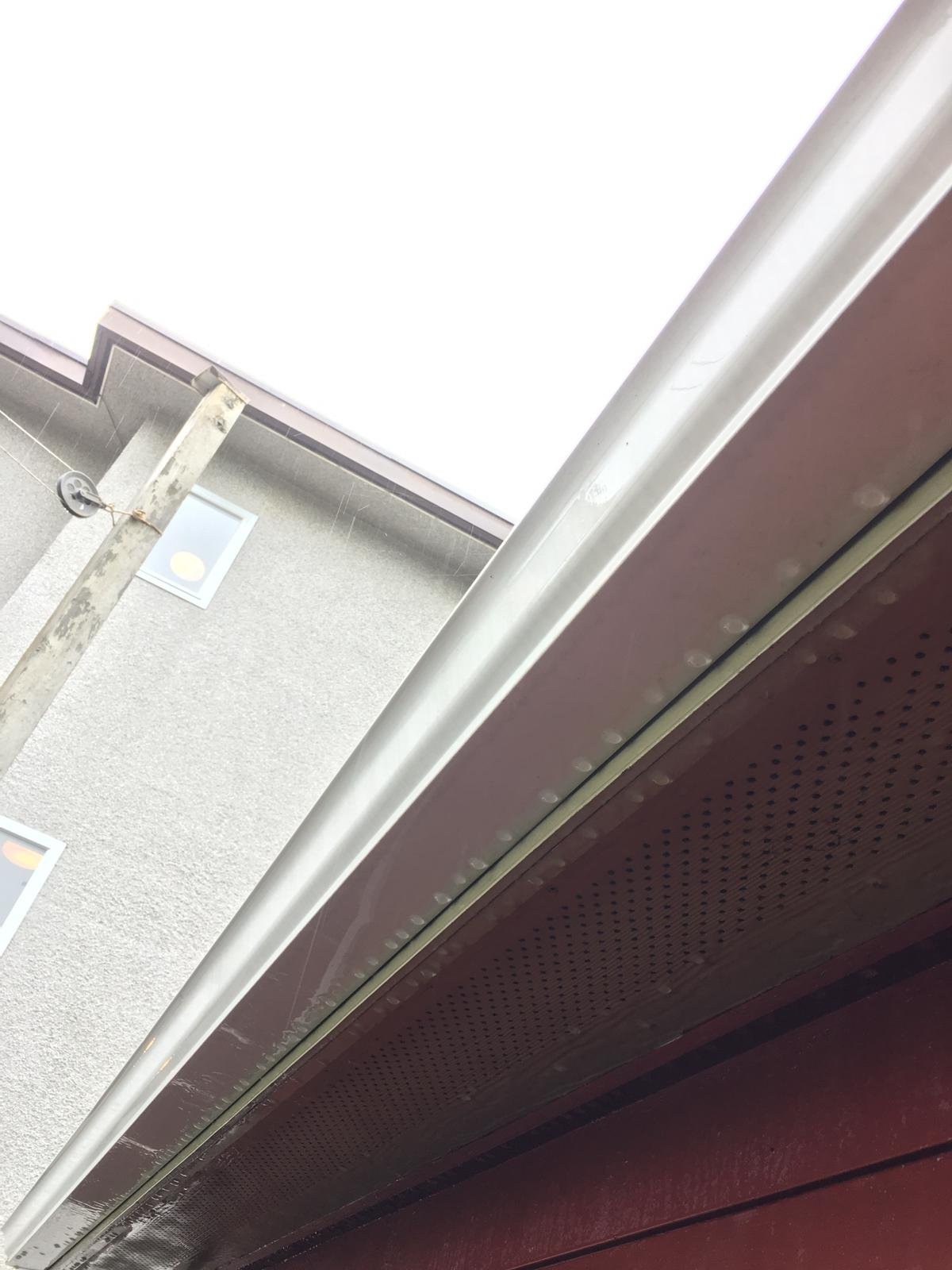 Clean exterior gutter after professional cleaning