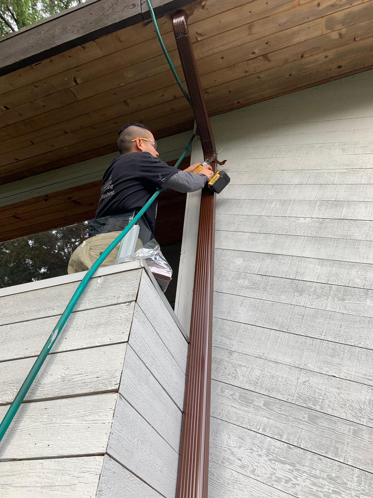 Downpipe securely reattached after declogging