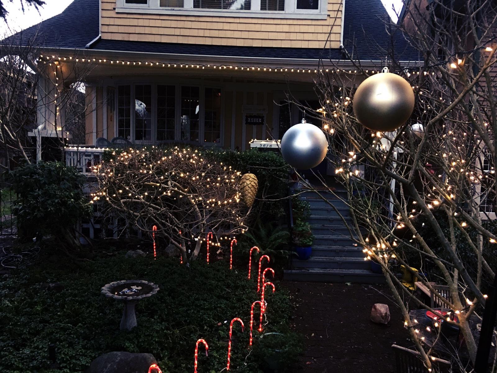 Christmas light installation and outdoor yard decorations