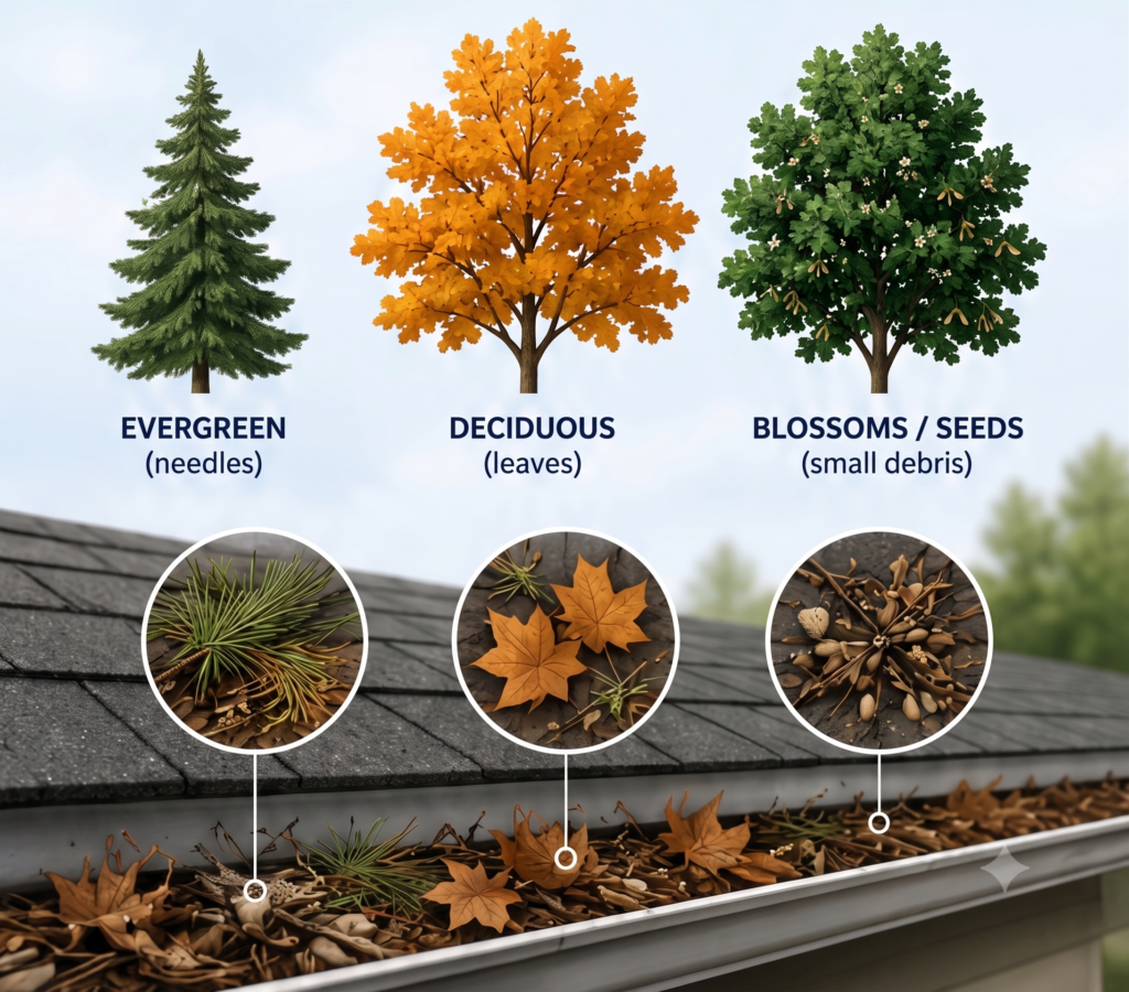 what kind of leaves are in the gutter