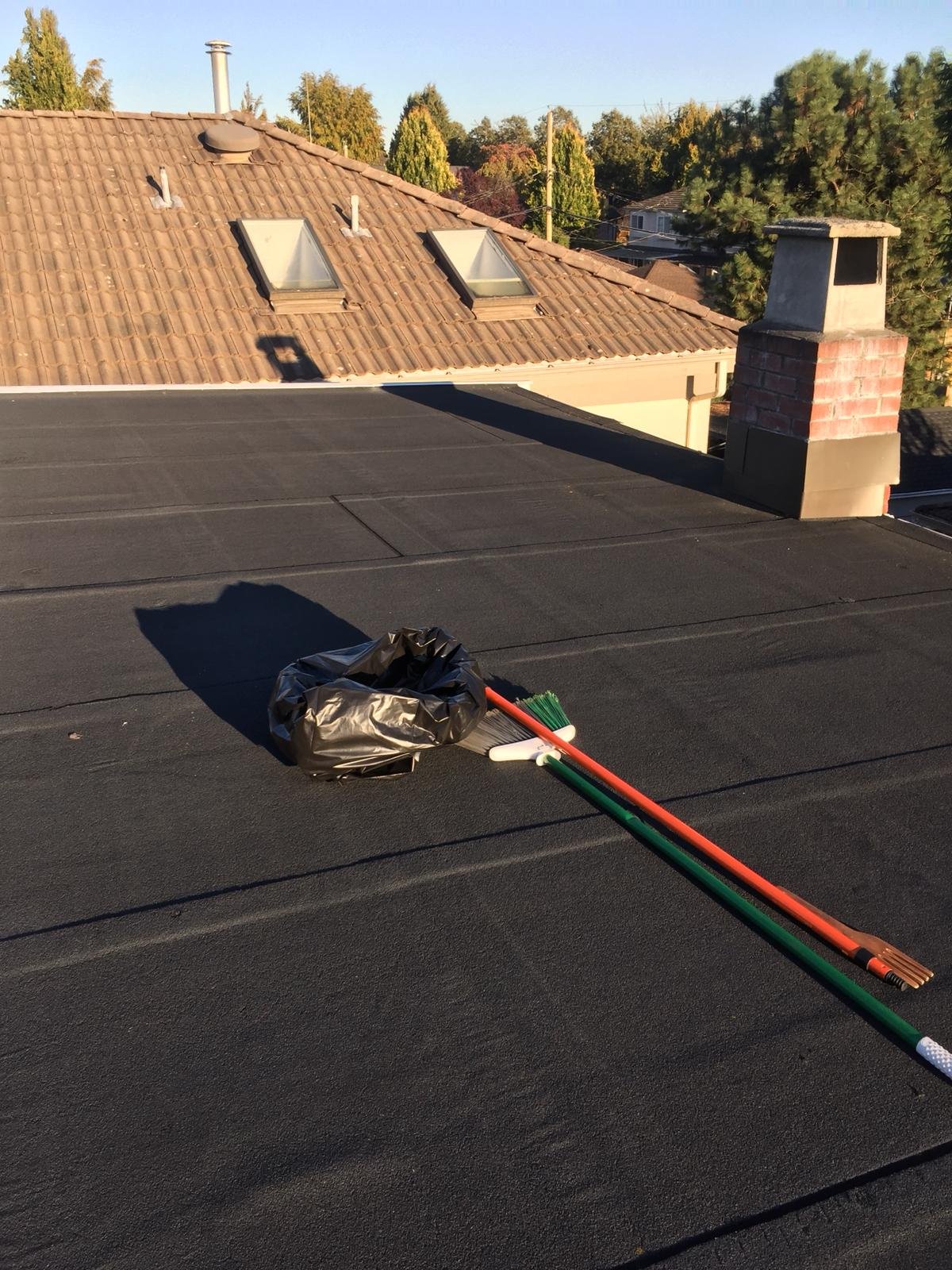 Residential flat roof cleaning in Vancouver