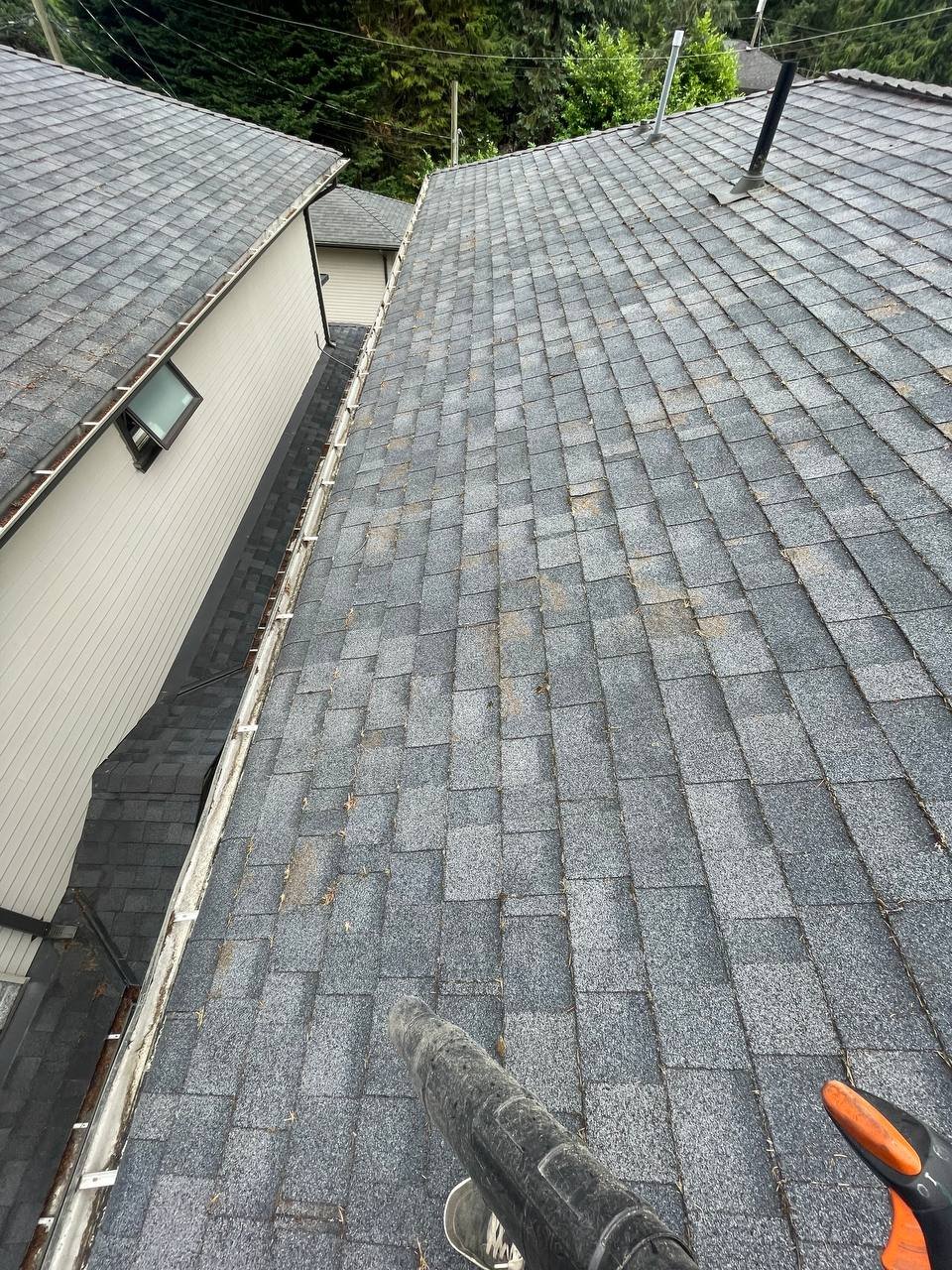 Clean gutter after debris removal