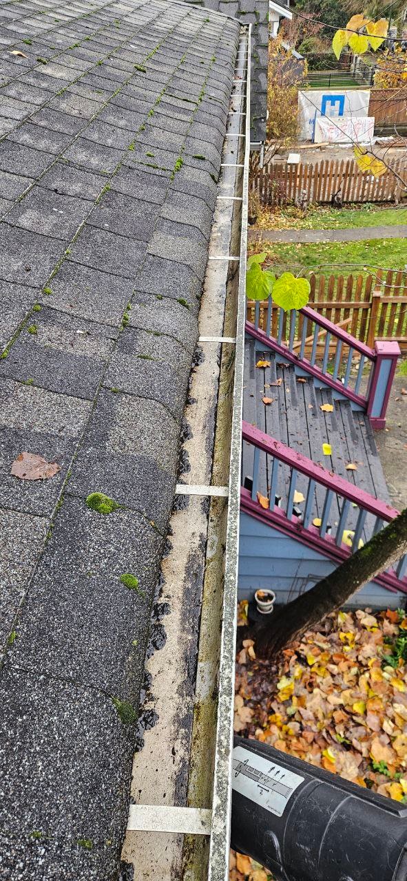 Eavestrough after cleaning