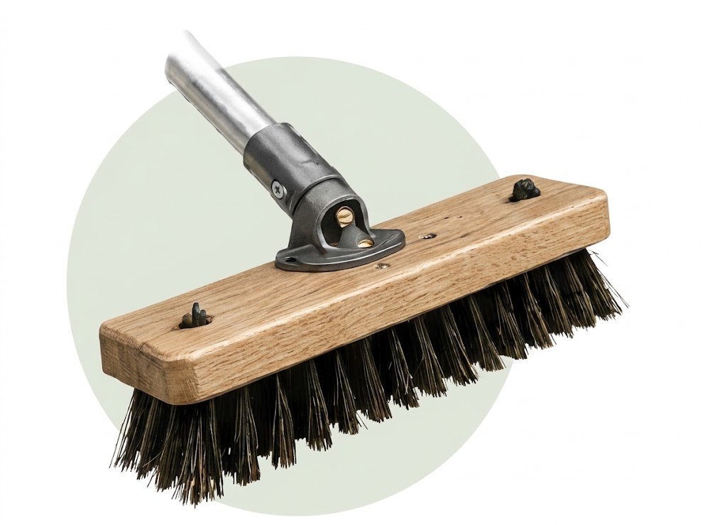 Specialized single-use bristle roof cleaning brush