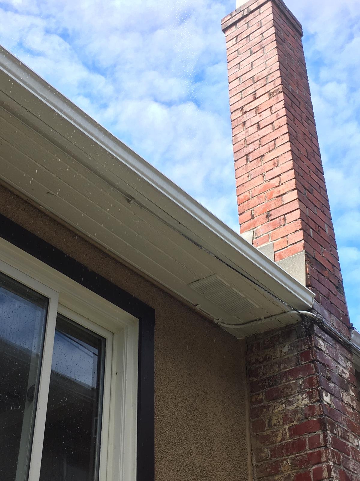 Exterior gutter after professional cleaning