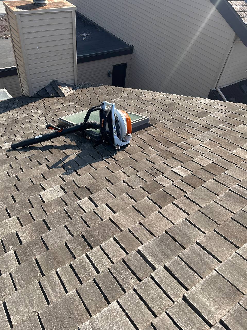 Cedar roof cleaning in Vancouver