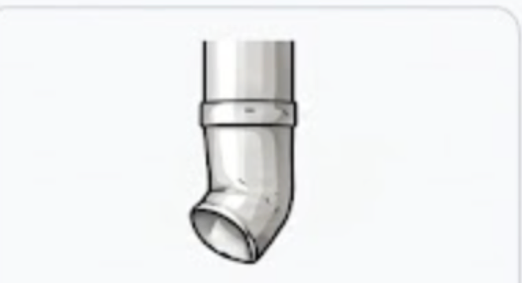 Damaged or crushed downpipe restricting water flow