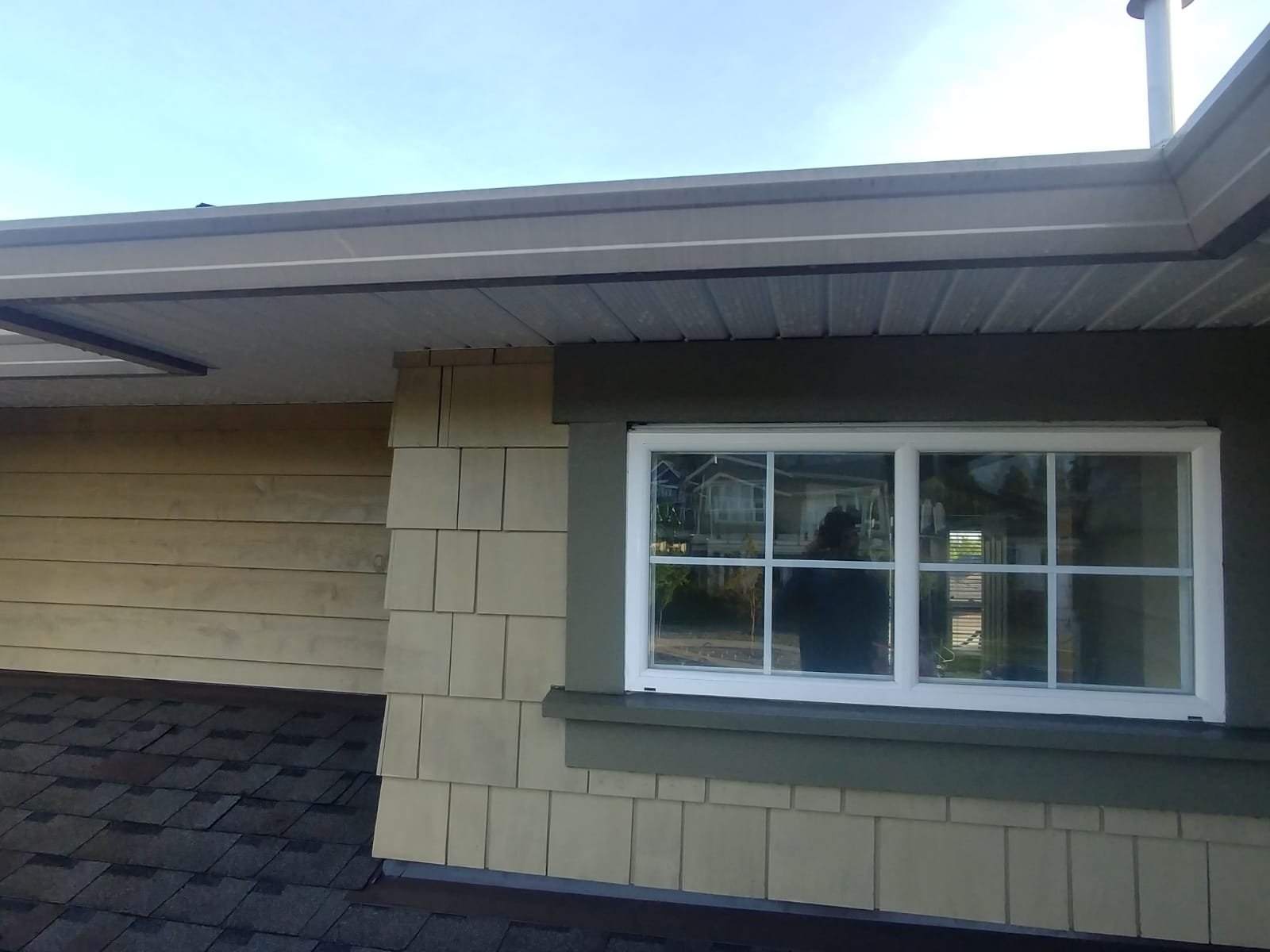 Exterior gutter after cleaning in Greater Vancouver