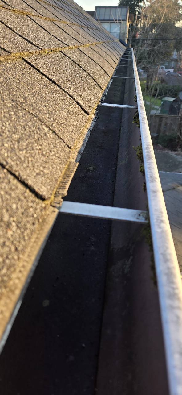 Gutter before gutter guard installation in Vancouver