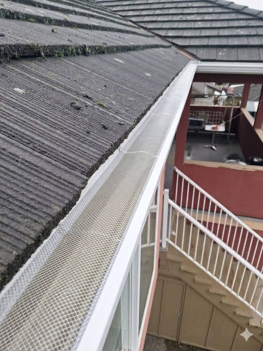 Gutter guards after gutter cleaning and service in Vancouver