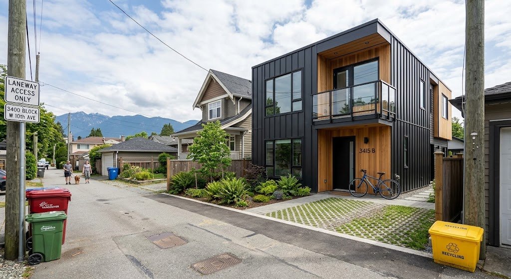 Laneway home gutter cleaning in Vancouver