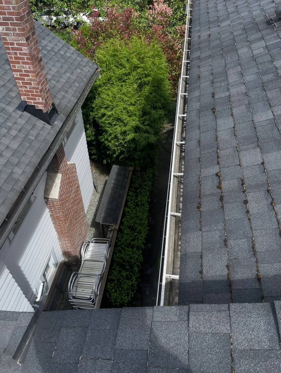Spring gutter cleaning with organic debris in Vancouver