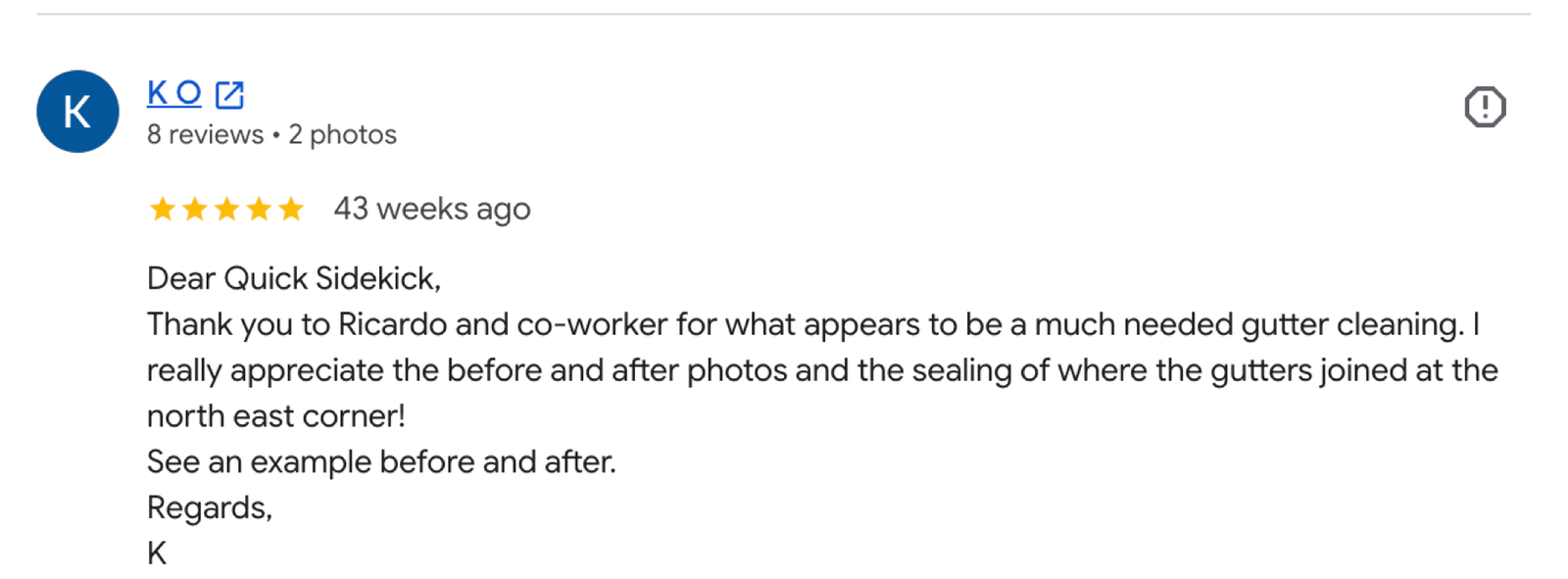 Quick Sidekick Vancouver customer review