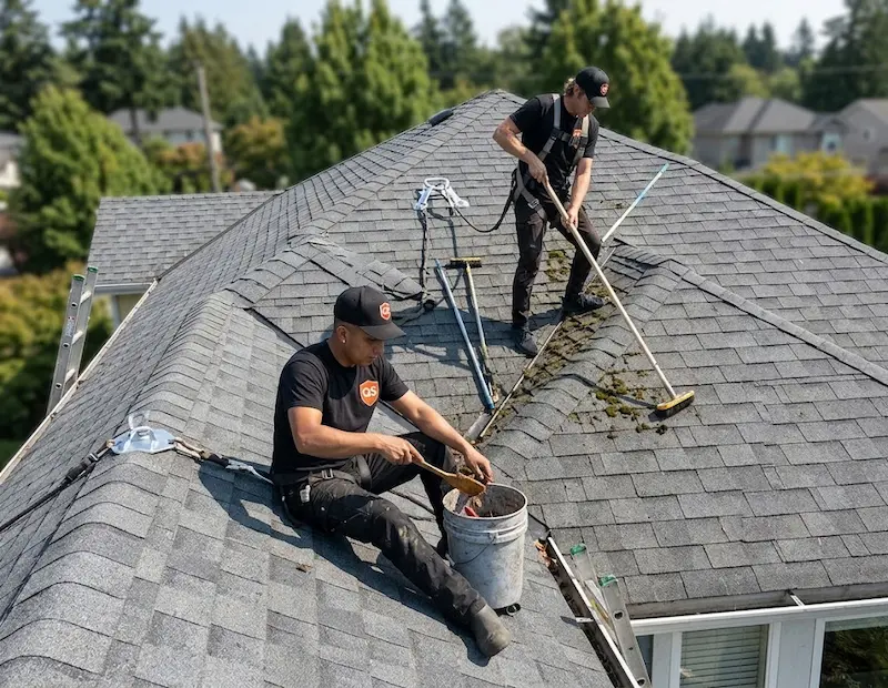 Quick Sidekick technicians providing professional roof and gutter cleaning in Vancouver