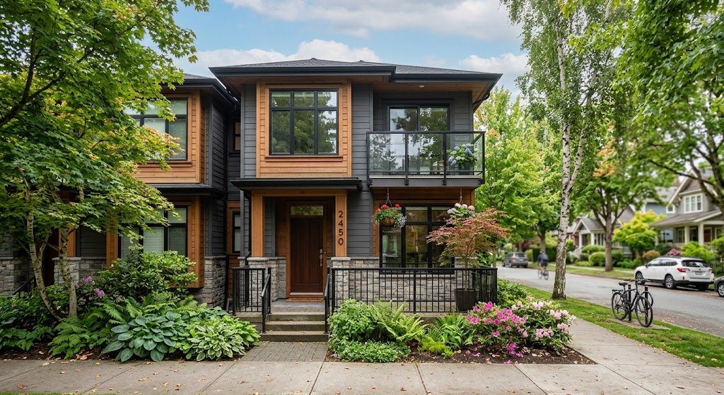 Townhouse complex gutter cleaning in Vancouver