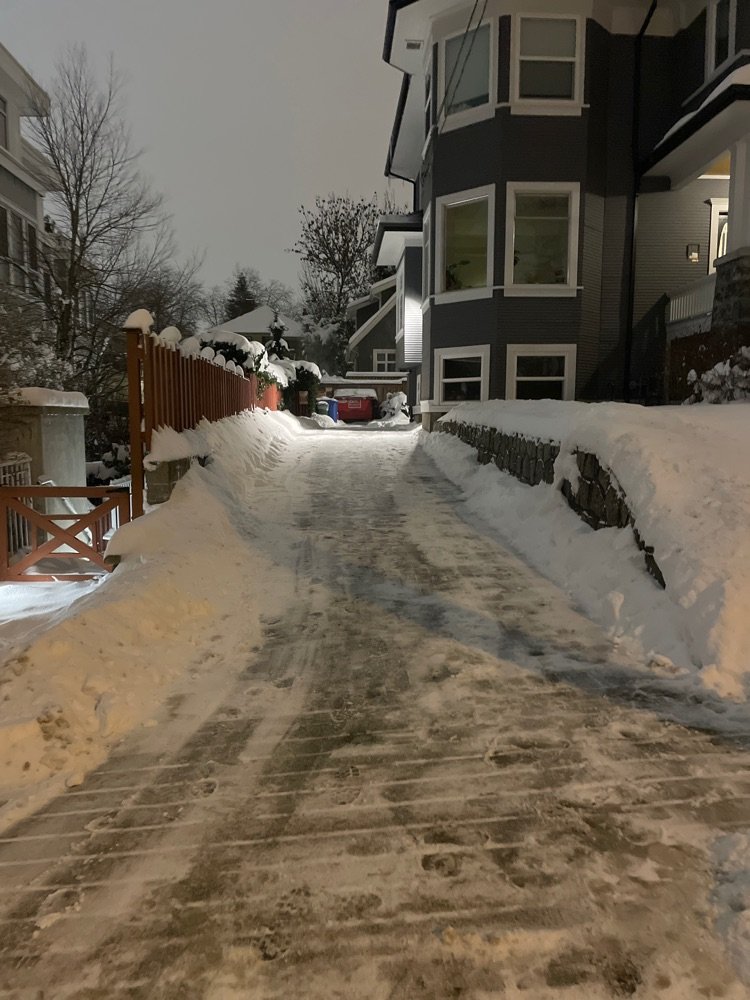 Residential snow clearing after service