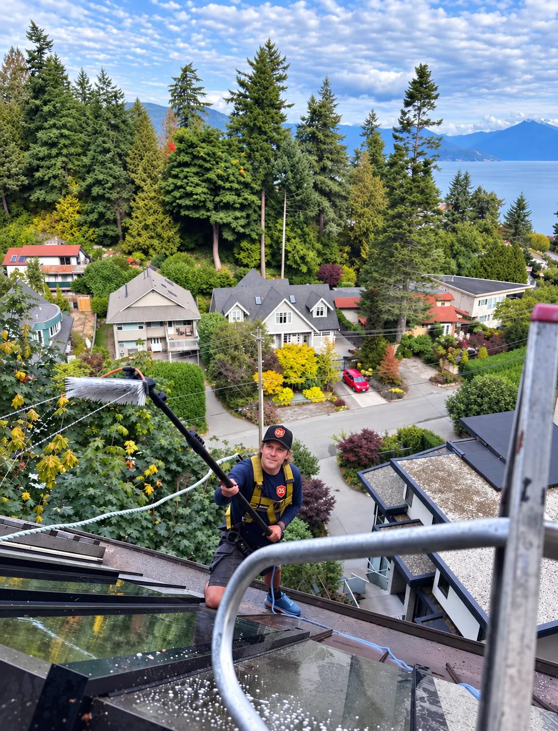 Quick Sidekick exterior cleaning technician working on a Vancouver property