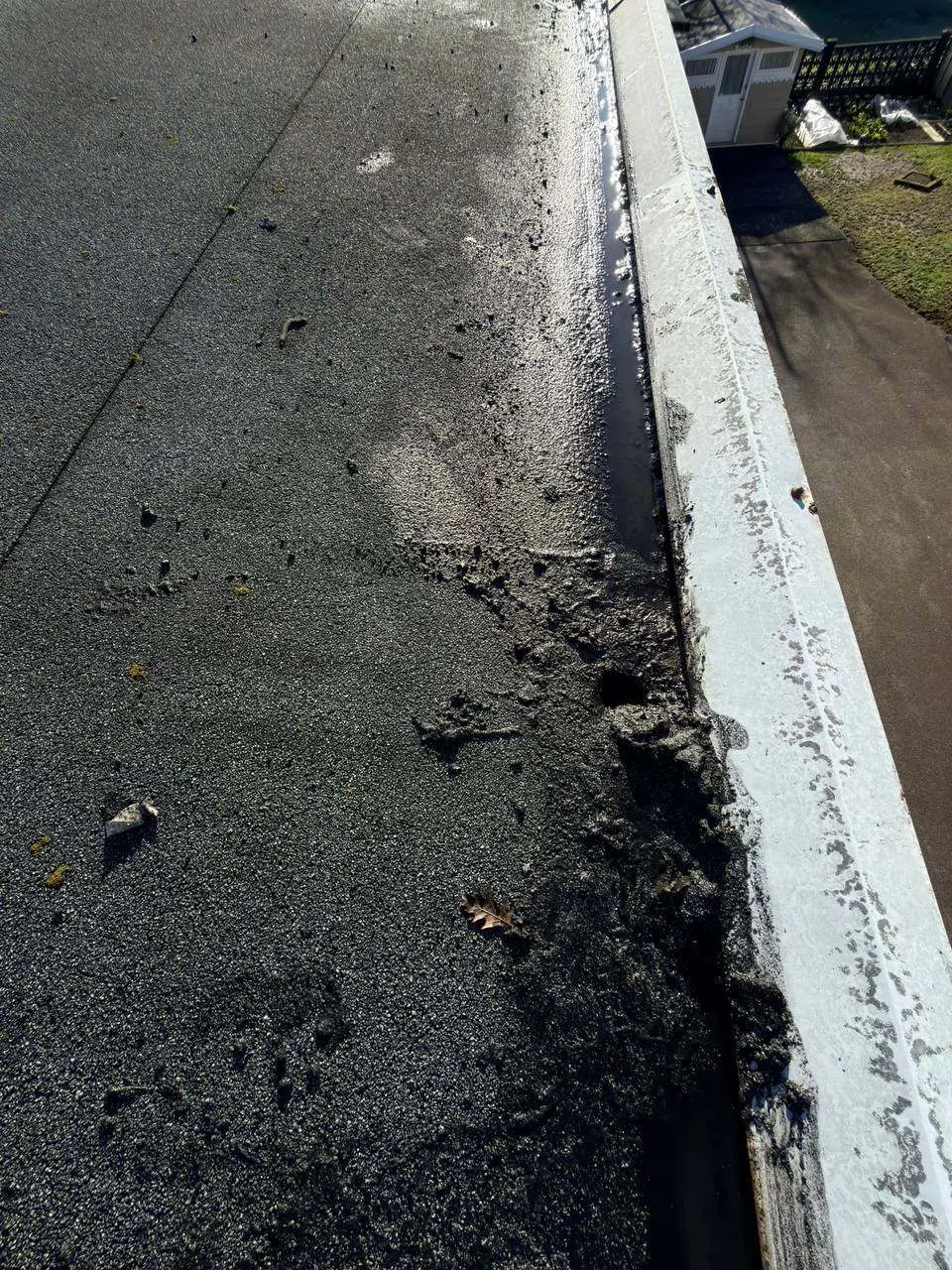 Gutter before cleaning