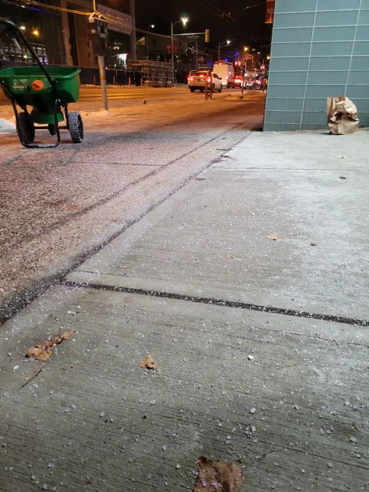 Building entrance salting and de-icing in Vancouver