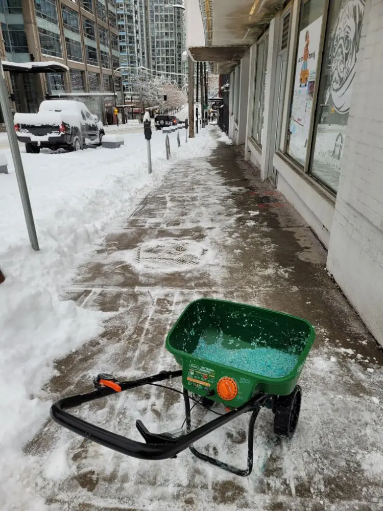 Salting sidewalks and walkways in Vancouver
