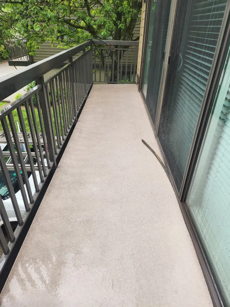 Vinyl deck after professional cleaning