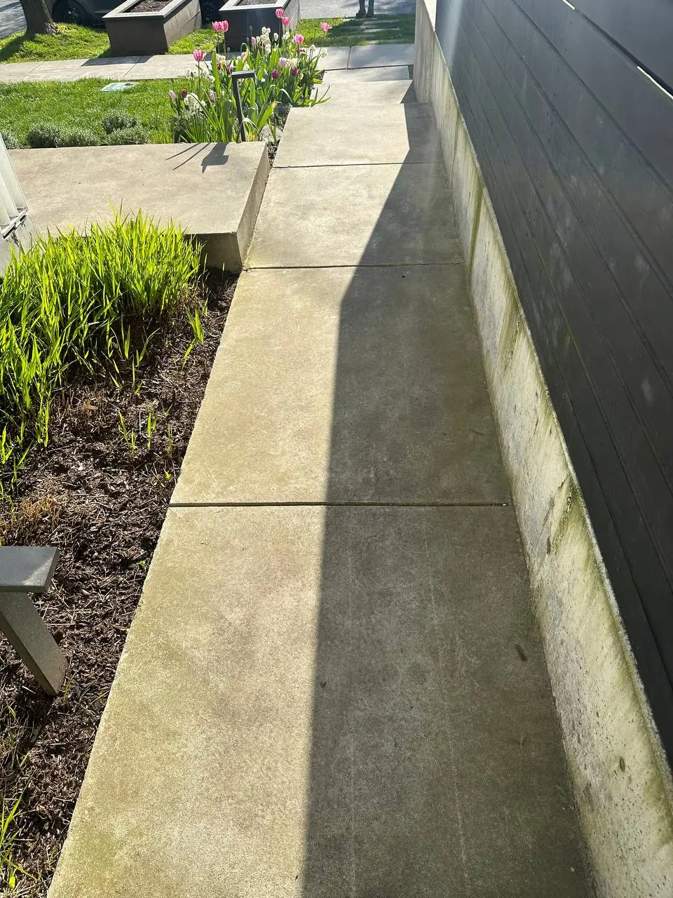Concrete surface before pressure washing