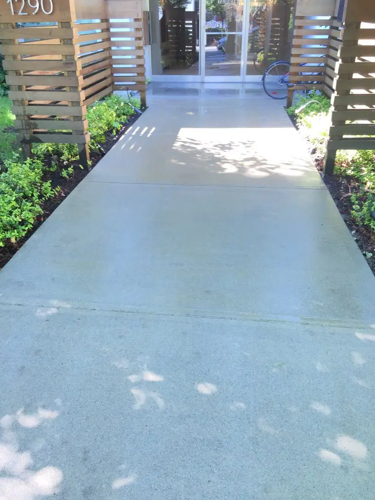 Concrete surface after professional pressure washing in Vancouver