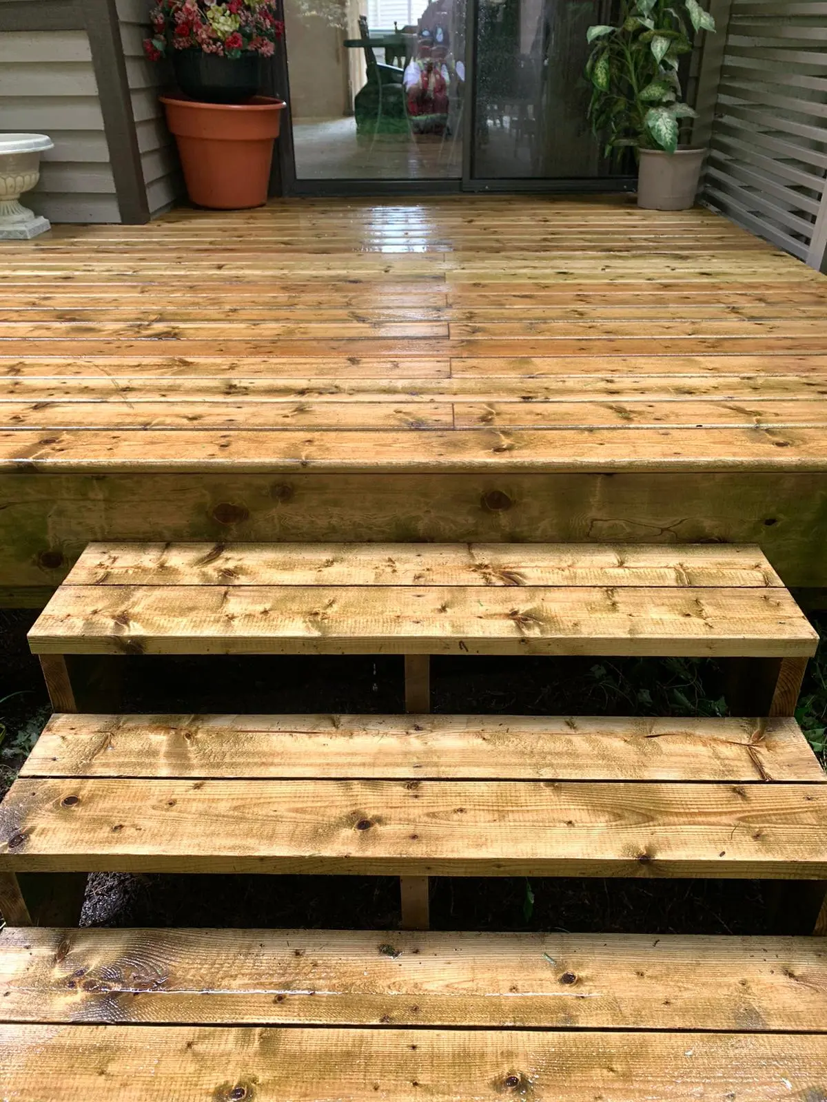 Wood deck after professional cleaning