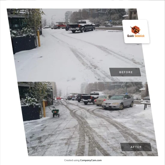 Before and After Commercial Snow removal Vancouver