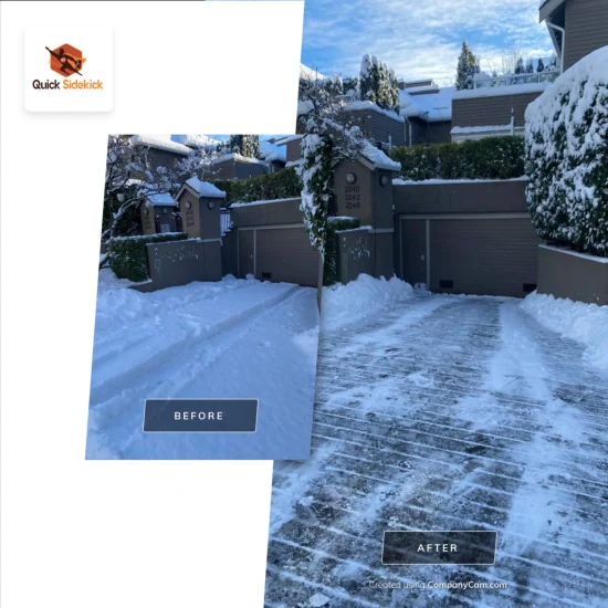 Before and After Residential Snow removal Vancouver