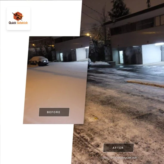 Before and After Commercial Snow removal Vancouver