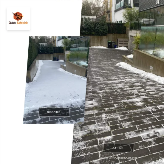 Before and After Commercial Snow removal Vancouver